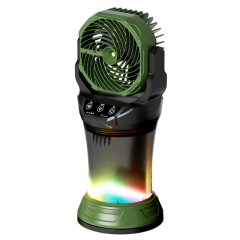 30000mAh USB Rechargeable Camping Fan with Remote Control & 2L Water Tank: RGB Lighting & Water Spray: 4-Speed Auto Oscillating Handheld Outdoor Misting Fan