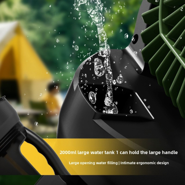 30000mAh USB Rechargeable Camping Fan with Remote Control & 2L Water Tank: RGB Lighting & Water Spray: 4-Speed Auto Oscillating Handheld Outdoor Misting Fan
