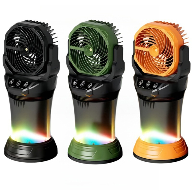 30000mAh USB Rechargeable Camping Fan with Remote Control & 2L Water Tank: RGB Lighting & Water Spray: 4-Speed Auto Oscillating Handheld Outdoor Misting Fan