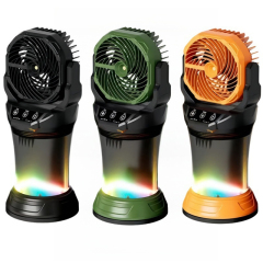 30000mAh USB Rechargeable Camping Fan with Remote Control & 2L Water Tank: RGB Lighting & Water Spray: 4-Speed Auto Oscillating Handheld Outdoor Misting Fan