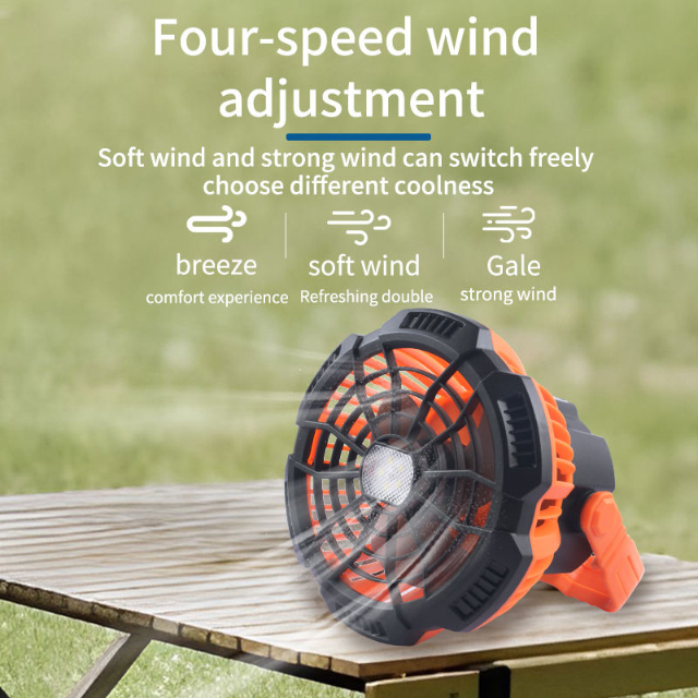 Multi-Scene Portable Fan with remote control : 5200mAh Rechargeable LED Lantern for Car, Outdoor, and RV Cooling