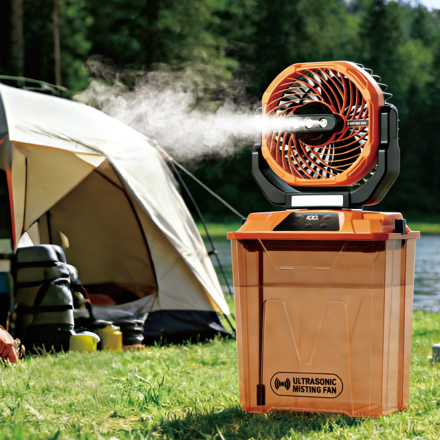 7L Large Tank Portable Camping Mist Fan Light with Remote Control - Rechargeable Outdoor Misting Fan & Light