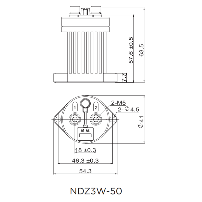 NDZ3W-50 Product Dimension Drawing 