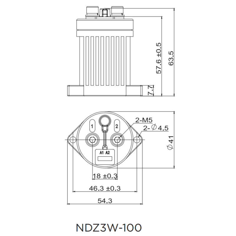NDZ3W-100 Product Dimension Drawing 