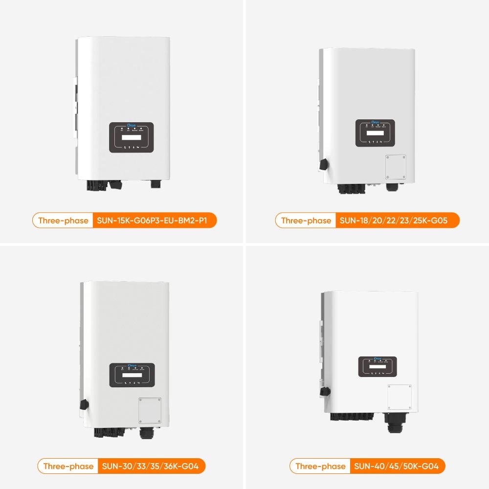 Deye 220/380V Commercial Pure Sine Wave Inverter 40kW 45KW 50kW On-grid 3 Phase String Inverter WIFi RS485/RS232