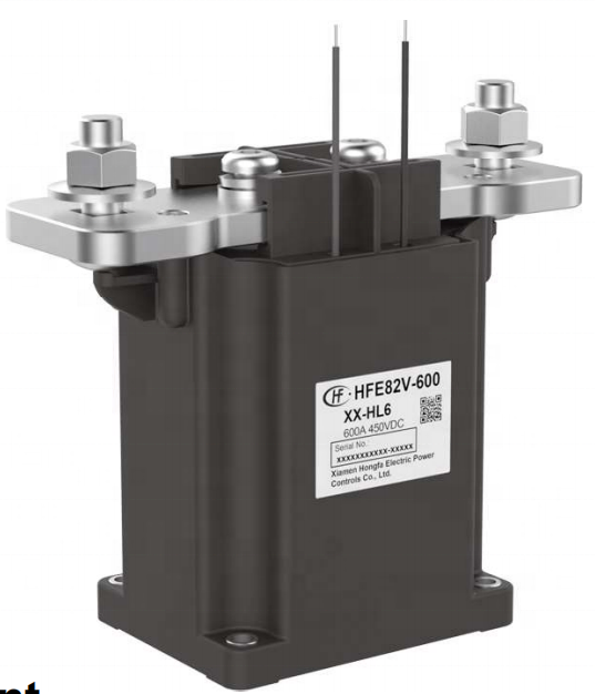 HFE80V-40 HONGFA High Voltage DC Contactor 750V 40A 12/24/48V Coil 27kW Max Switching Power Ceramic Copper Silver