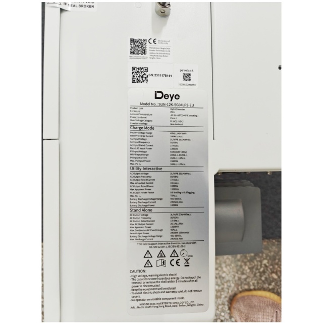 Hybrid Inverter deye Off-grid PV System 10 kw Hybrid Solar Inverter R10KLNA  310V 5-10KW IP65