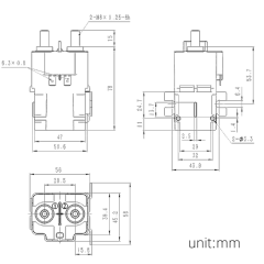 HV DC Contactor 500VDC 200A 16kA Breaking Capacity CE Certified