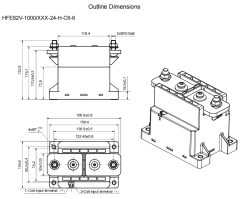 HFE82V-1000 HONGFA High Voltage DC Contactor 1000V 1200V 1000A 24V DC 12V DC 2 Phase 1500kW Max Switching Power