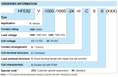 HFE82V-1000 HONGFA High Voltage DC Contactor 1000V 1200V 1000A 24V DC 12V DC 2 Phase 1500kW Max Switching Power