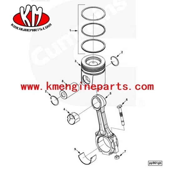 DCEC 4089346 3992118 3607354 piston 6CT8.3 engine parts for heavy truck