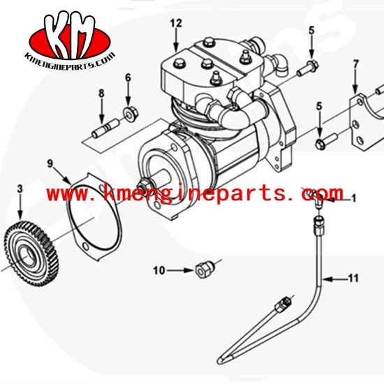 Dongfeng dcec 6cta8.3 engine parts 3415607 air compressor accessory drive gear