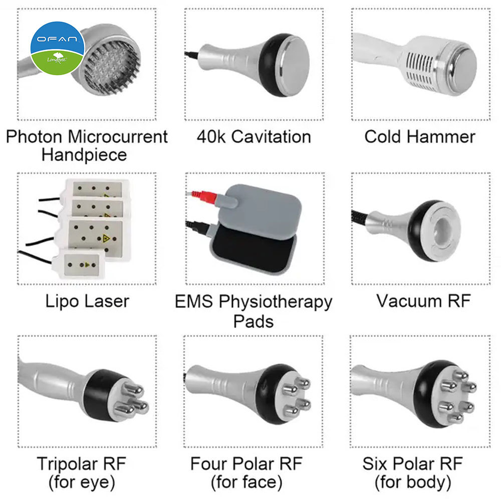 9 in 1 Cavitation Machine 40K RF Slimming Vacuum Laser Device