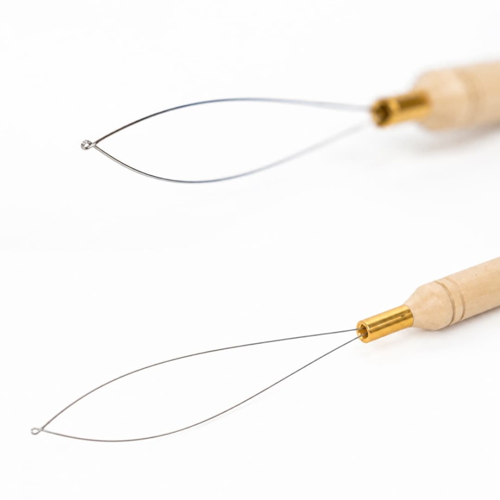 Pulling Hook Tool for Hair Extensions - Stainless Steel Micro Ring Threader