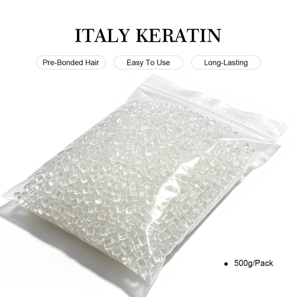 Italian Keratin Pellets 500g - Professional Grade for Hair Extensions