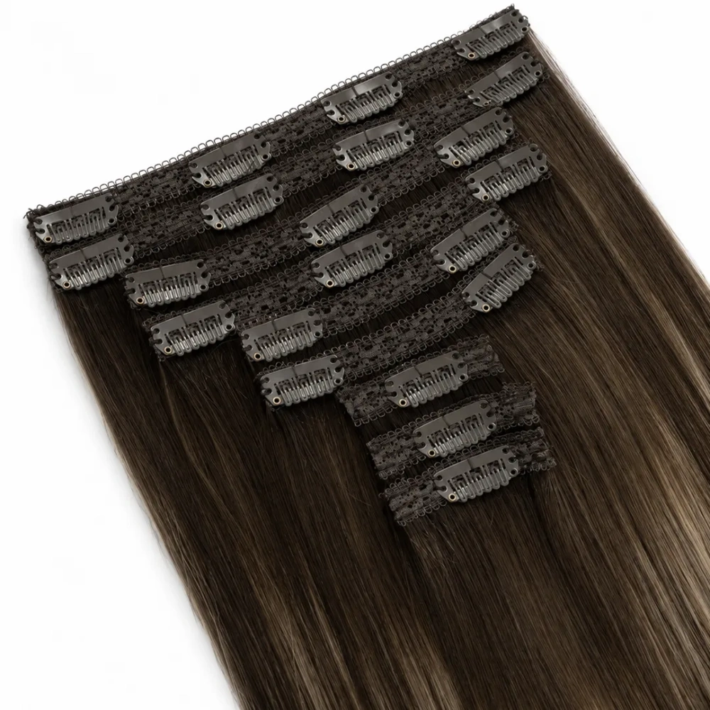 Seamless Clip-In Hair Extensions - #T4/P4/14 (140g)
