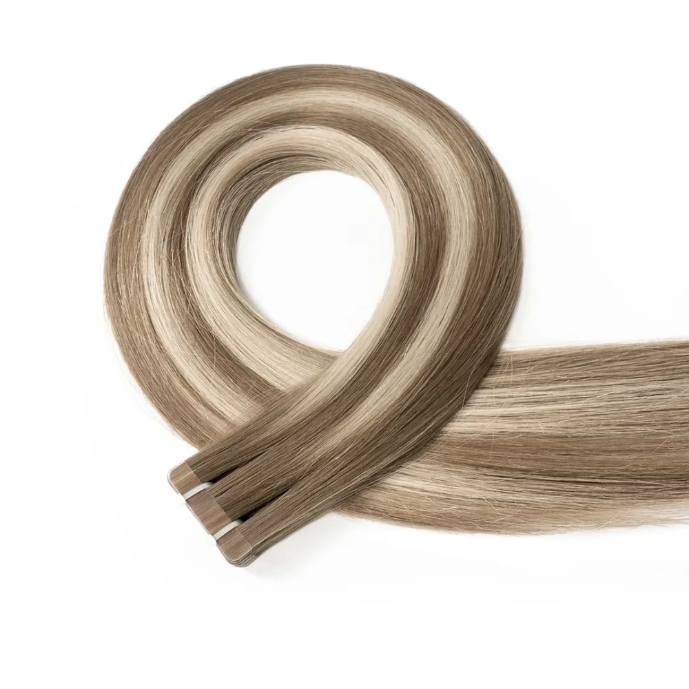 HB#6/650 Chestnut Brown/Misty Blonde Tape In-Luxury Hair Extensions