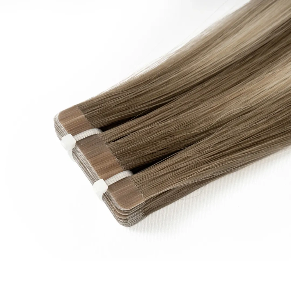 HB#6/650 Chestnut Brown/Misty Blonde Tape In-Luxury Hair Extensions