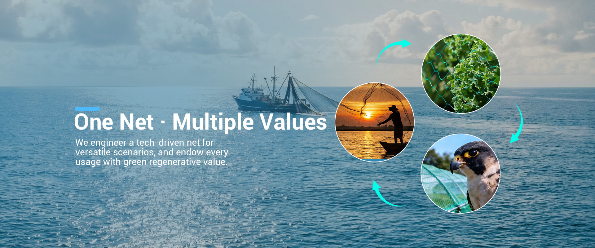 Multi-purpose net solutions for fishery, agriculture, and wildlife protection