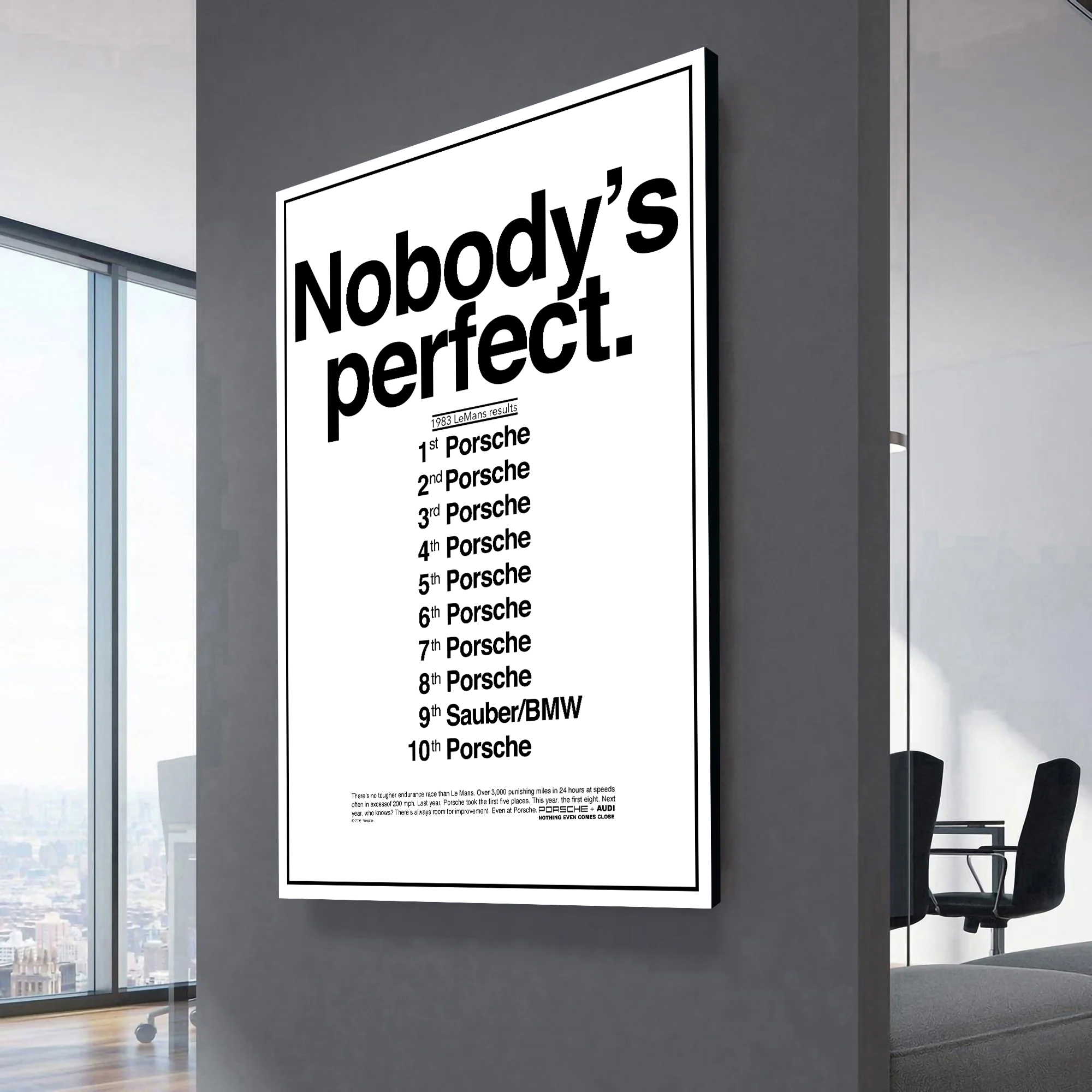 Nobody's Perfect Porsche 956 1983 Le Mans Race Canvas Wall Art