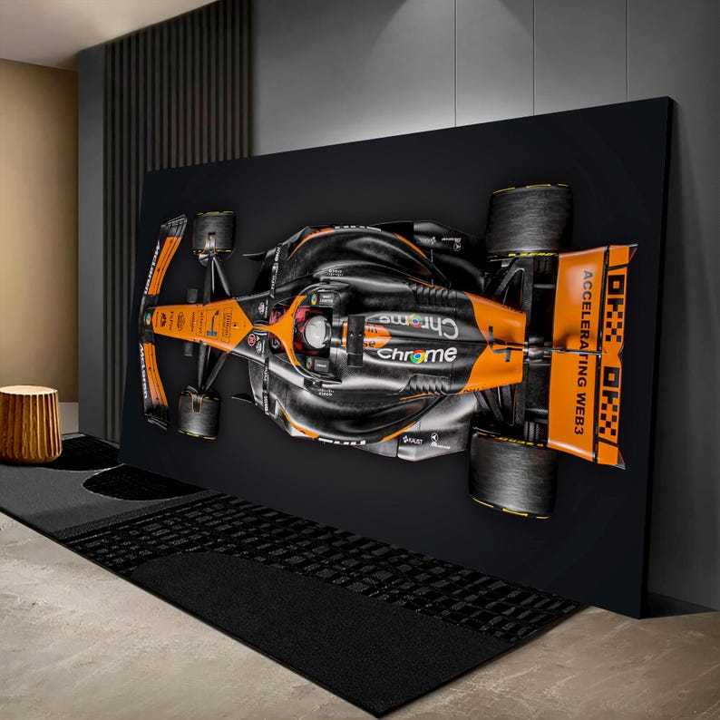 F1 McLaren MCL38 Season 2024 Formula 1 Race Car Canvas Wall Art