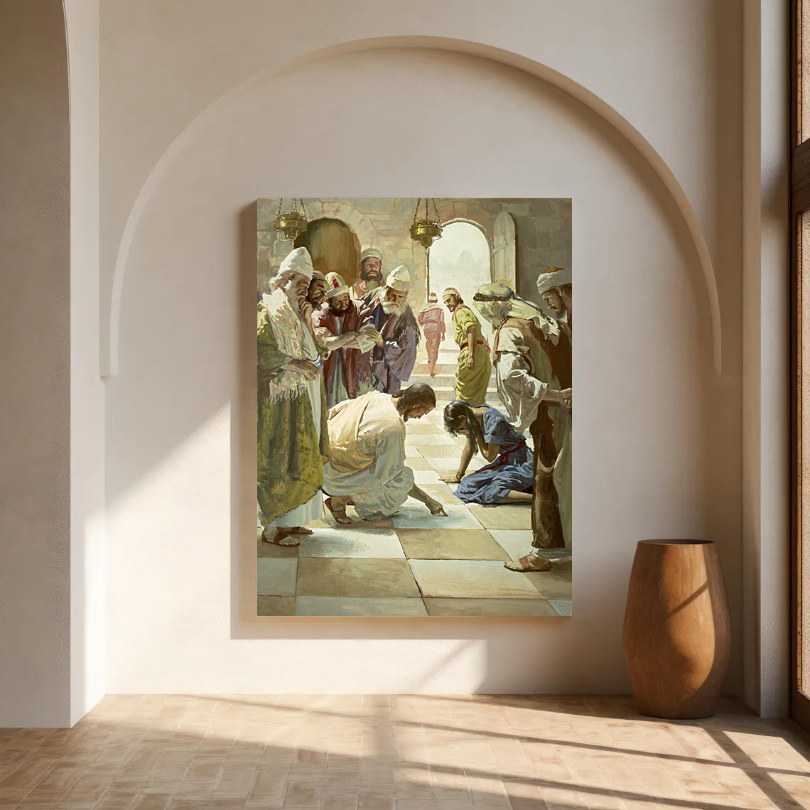 Christ With the Woman Taken in Adultery by Harry Anderson Canvas Wall Art