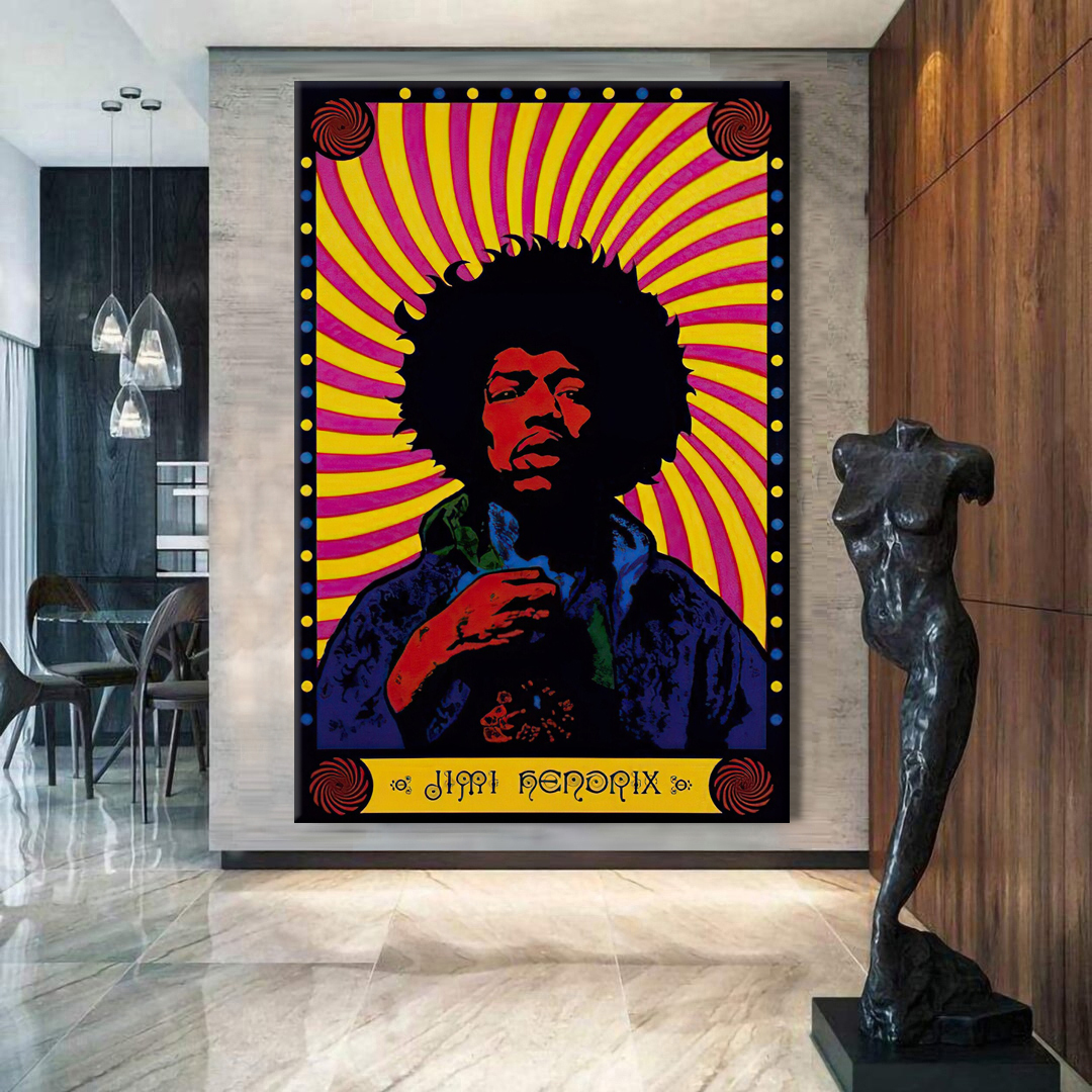 Jimi Hendrix Red House Poster Canvas Wall Art