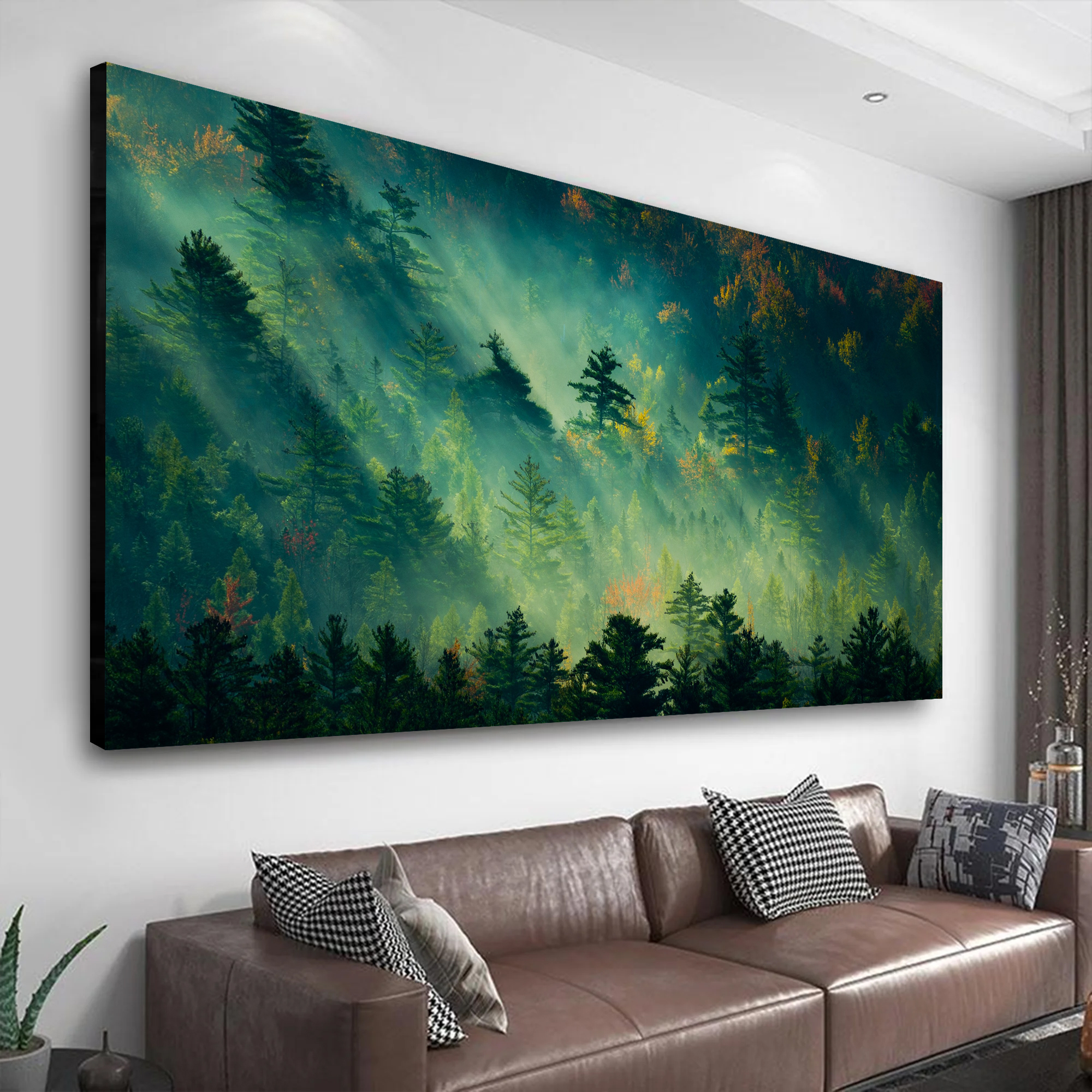 Early Morning Forest Canvas Wall Art