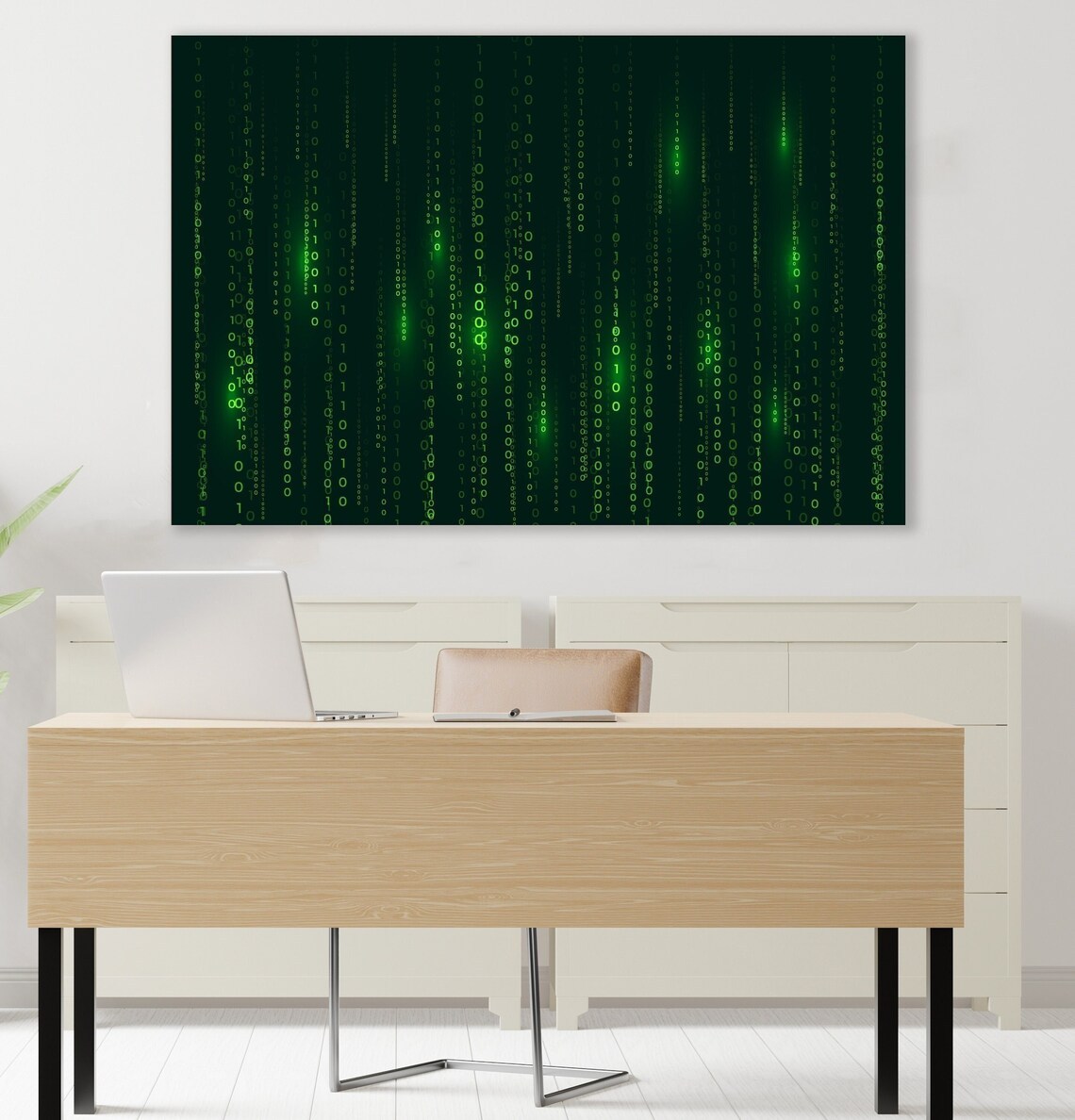 The Matrix Digital Rain Canvas Wall Art