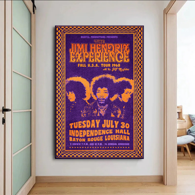 The Jimi Hendrix Experience 1968 Tour Canvas Wall Art