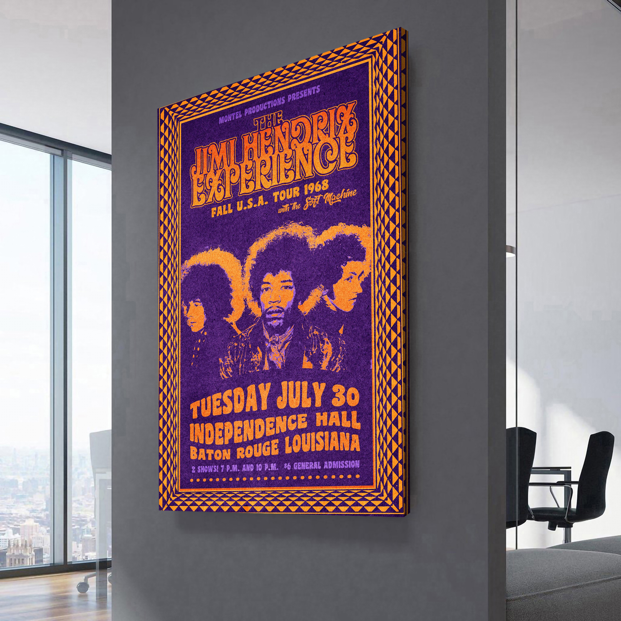 The Jimi Hendrix Experience 1968 Tour Canvas Wall Art