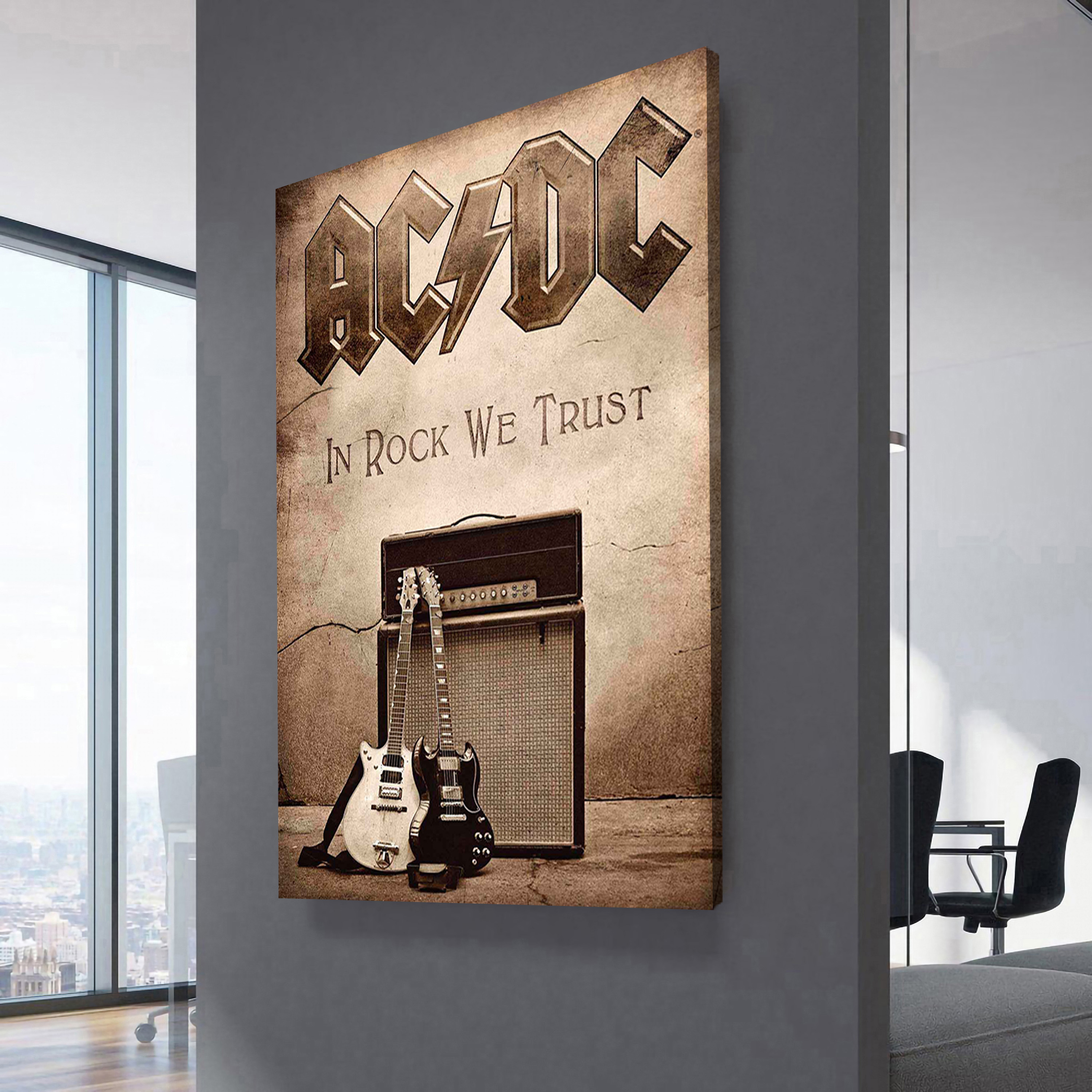 AC/DC - In Rock We Trust Canvas Wall Art