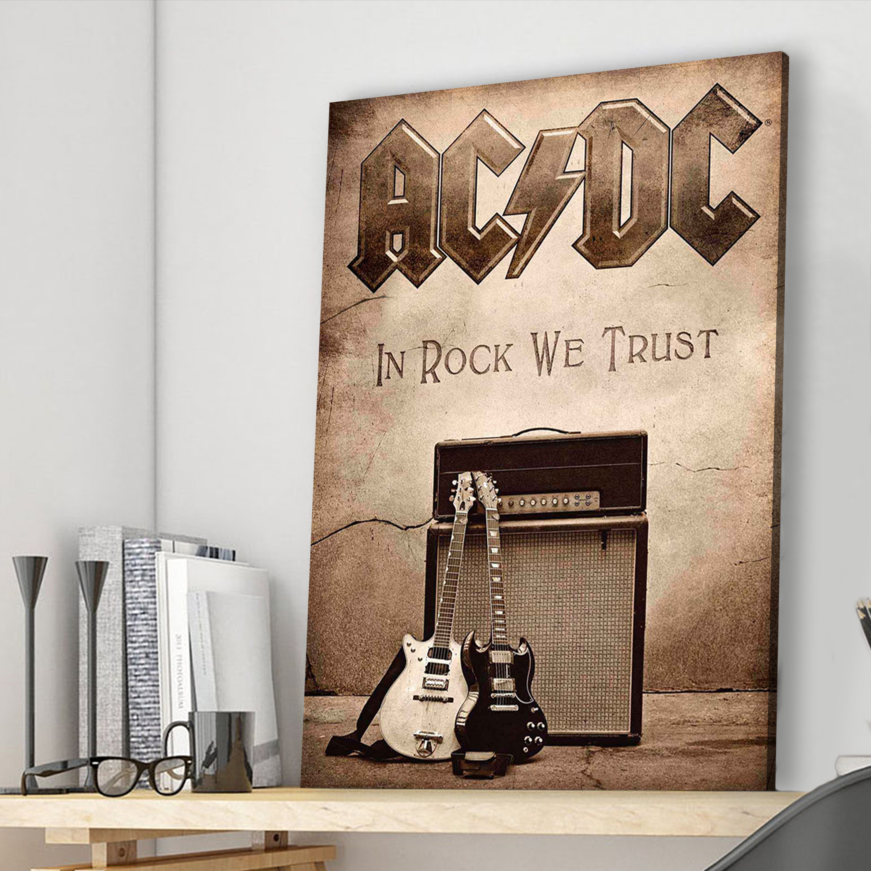 AC/DC - In Rock We Trust Canvas Wall Art