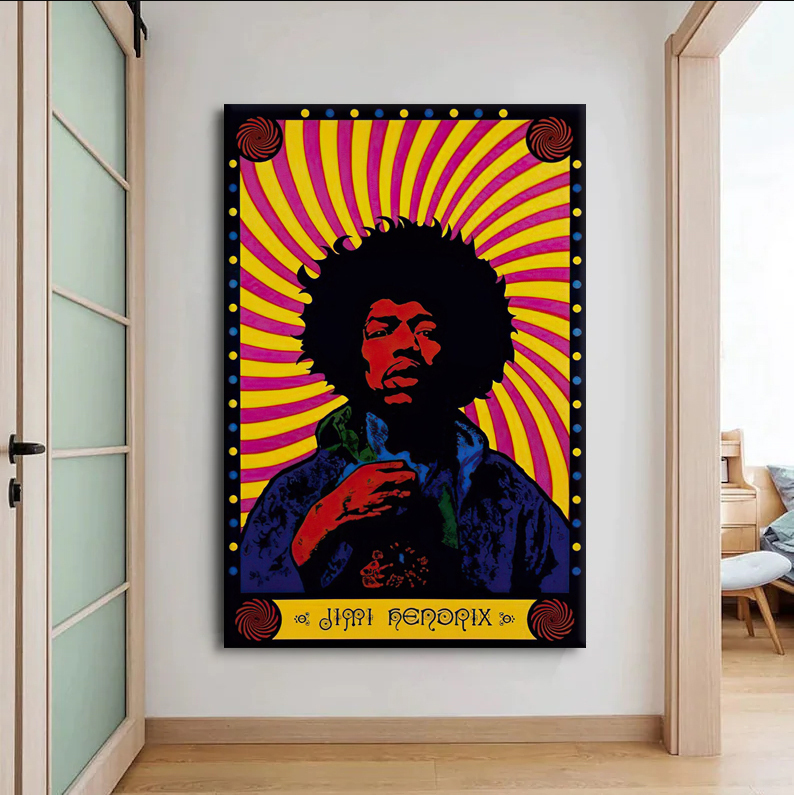 Jimi Hendrix Red House Poster Canvas Wall Art