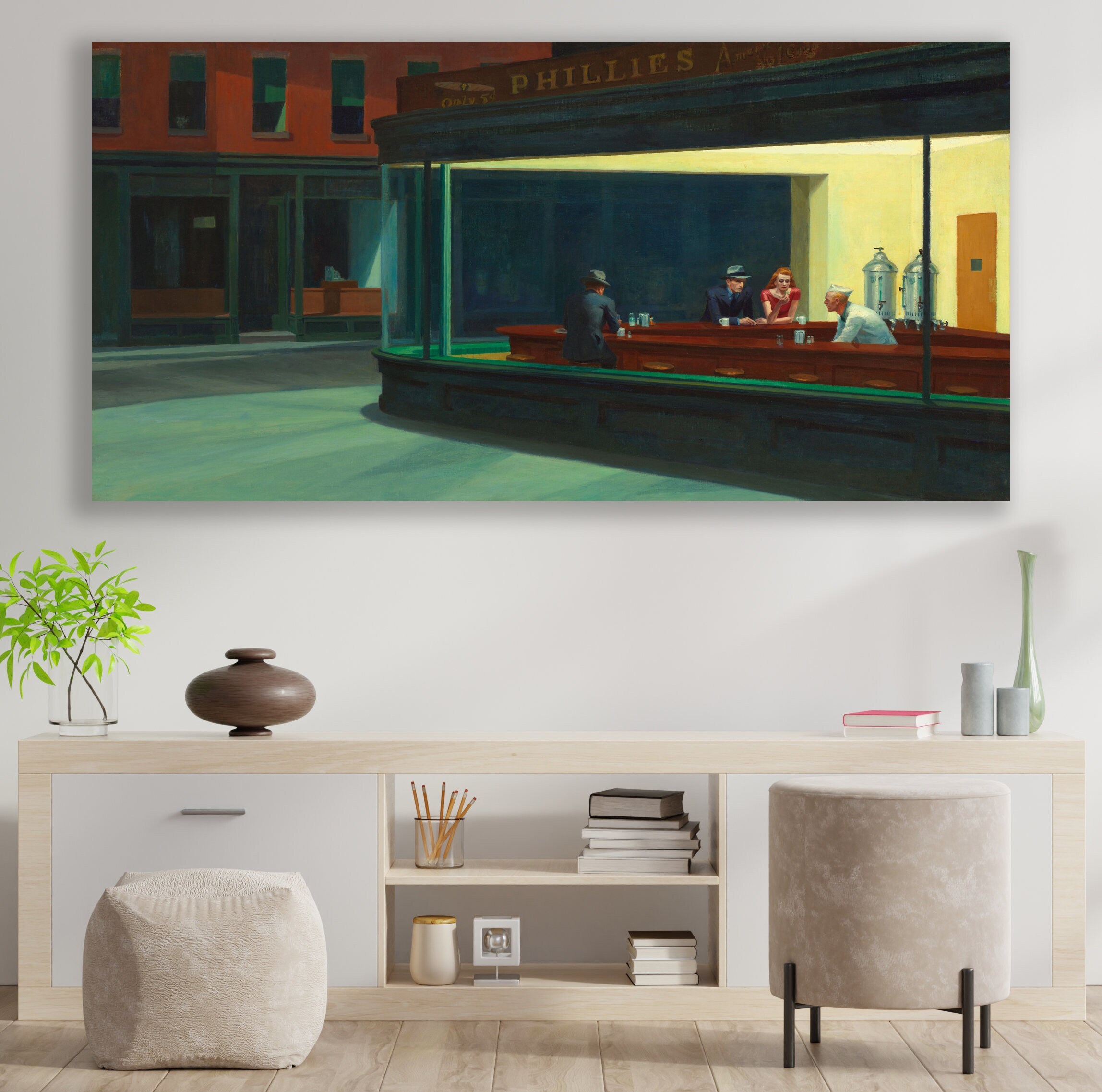 Nighthawks by Edward Hopper Canvas Wall Art