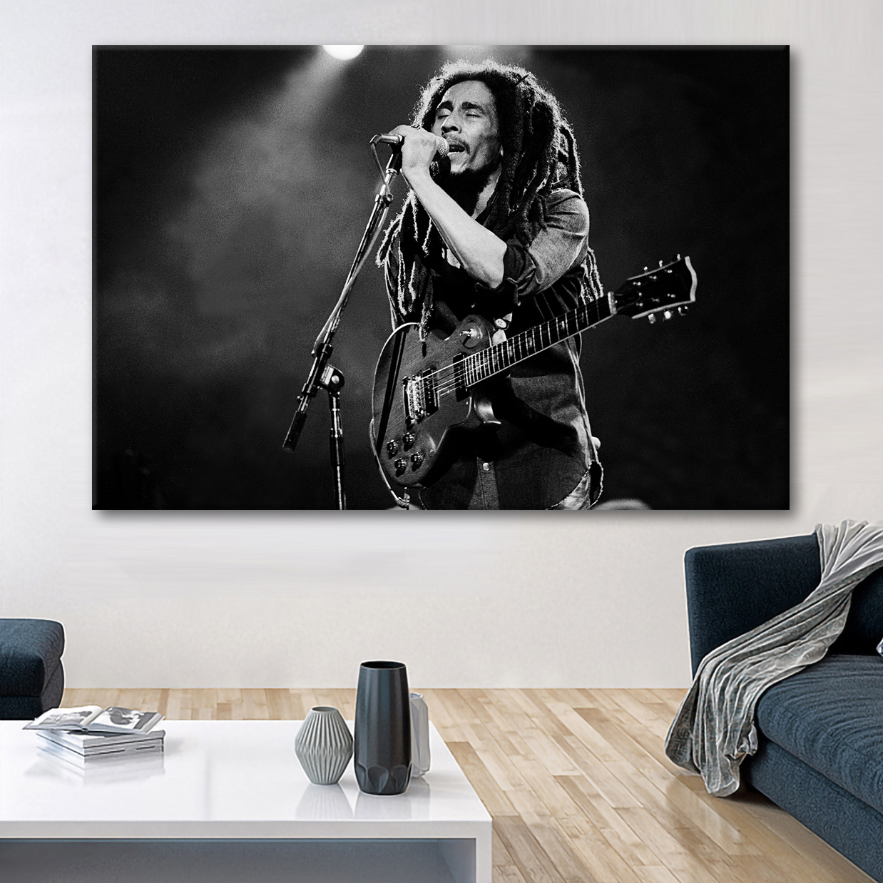 Bob Marley Concert Live Solo Canvas Wall Art