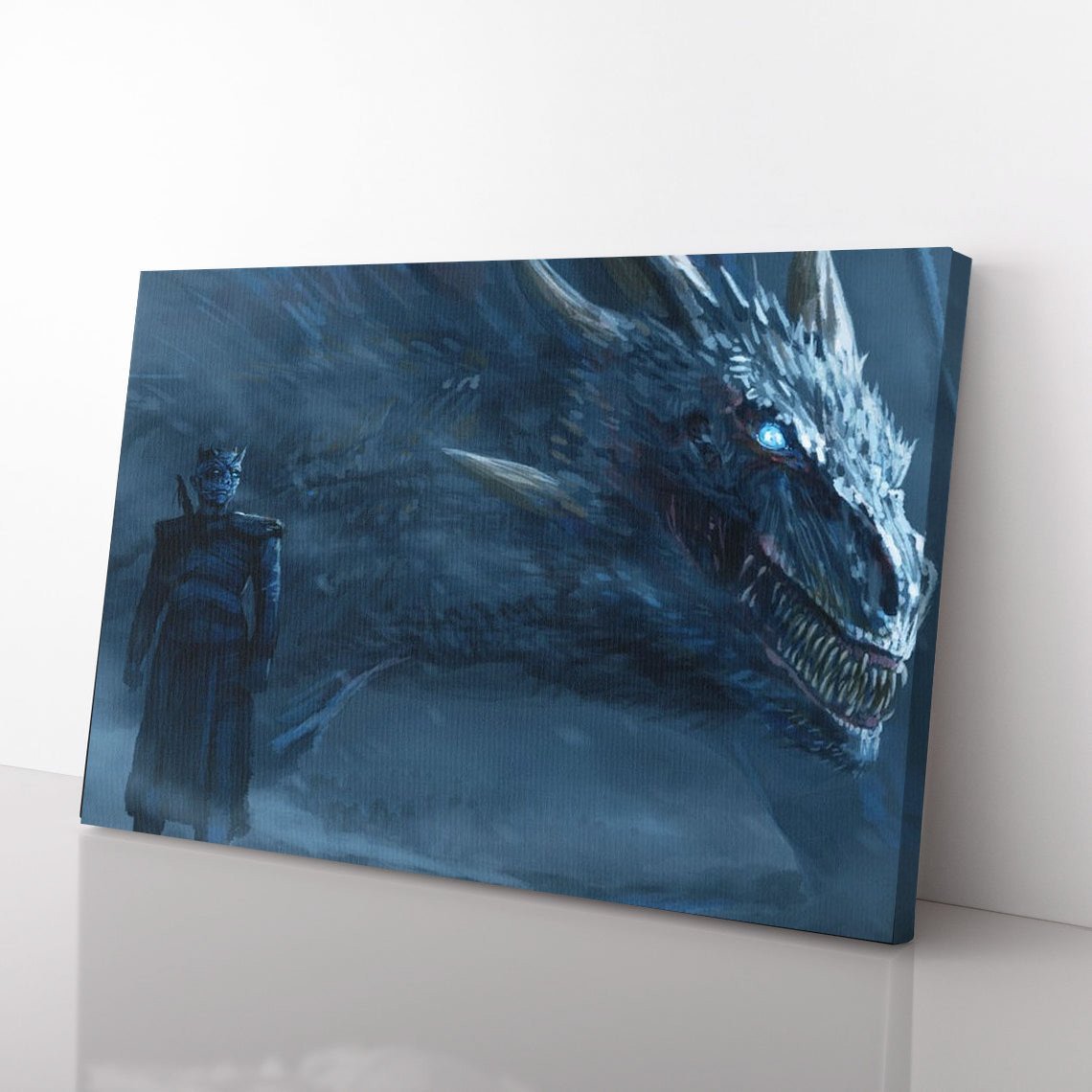 Game of Thrones Night King and Dragon Viserion Canvas Wall Art