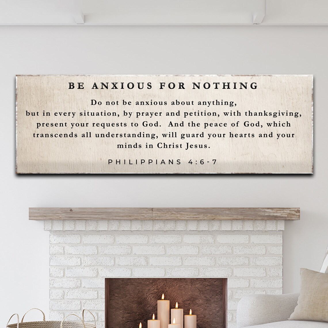 Be Anxious for Nothing Philippians 4:6-7 Scripture Canvas Wall Art