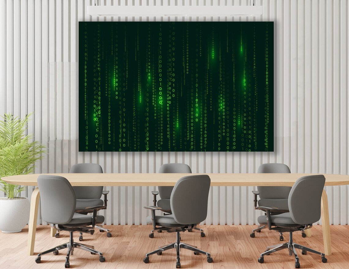 The Matrix Digital Rain Canvas Wall Art