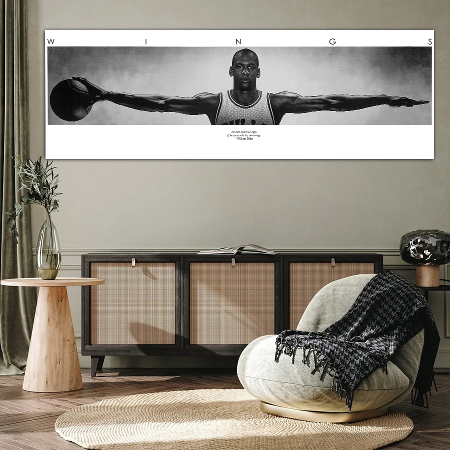 Michael Jordan Wings Poster Canvas Wall Art