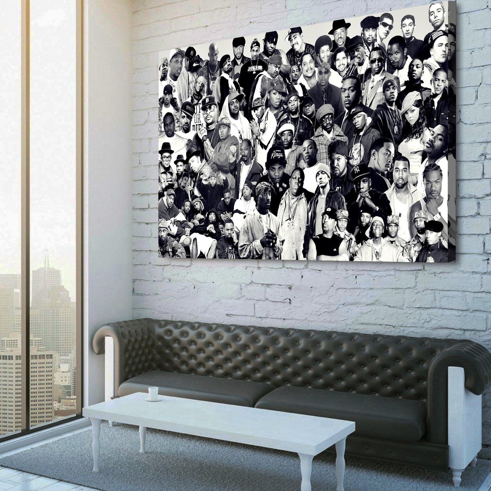 Old School Hip Hop Legends Rap Stars Collage Canvas Wall Art