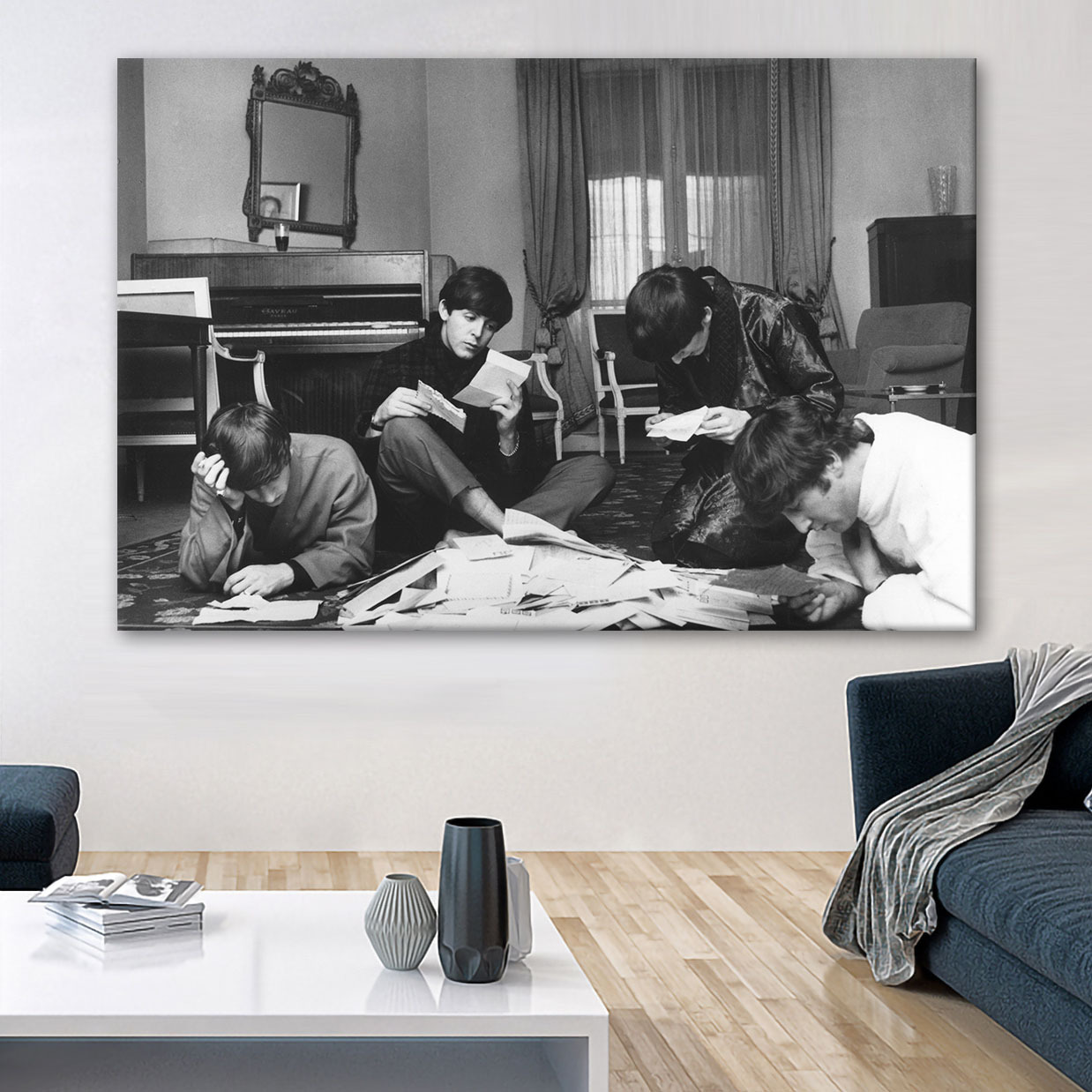 The Beatles Check Fan Mail, Paris, 1964 Canvas Wall Art