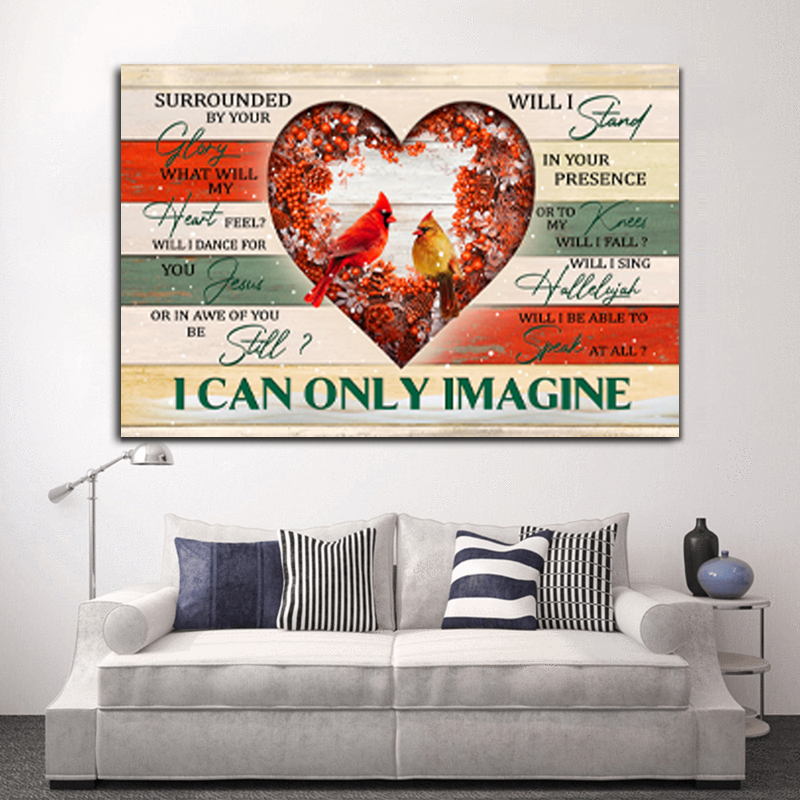 Cardinal couple, I can only imagine - Jesus Canvas Prints Wall Art
