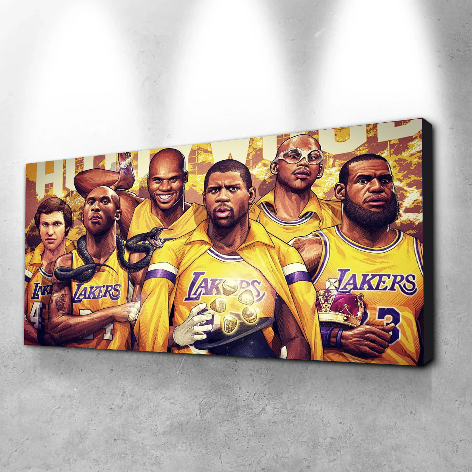 LA Lakers Famous Players Canvas Wall Art