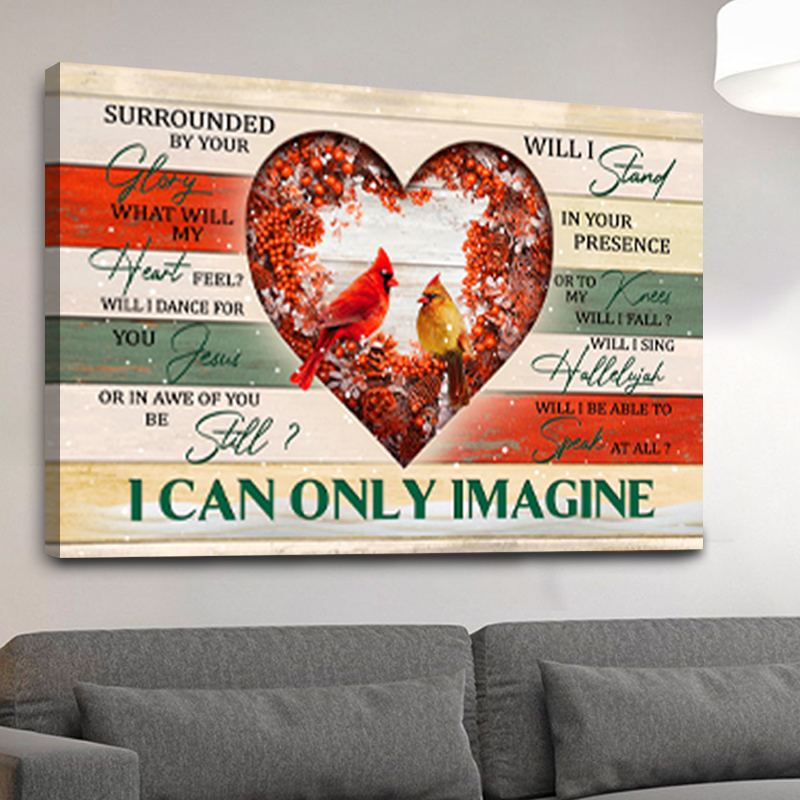Cardinal couple, I can only imagine - Jesus Canvas Prints Wall Art