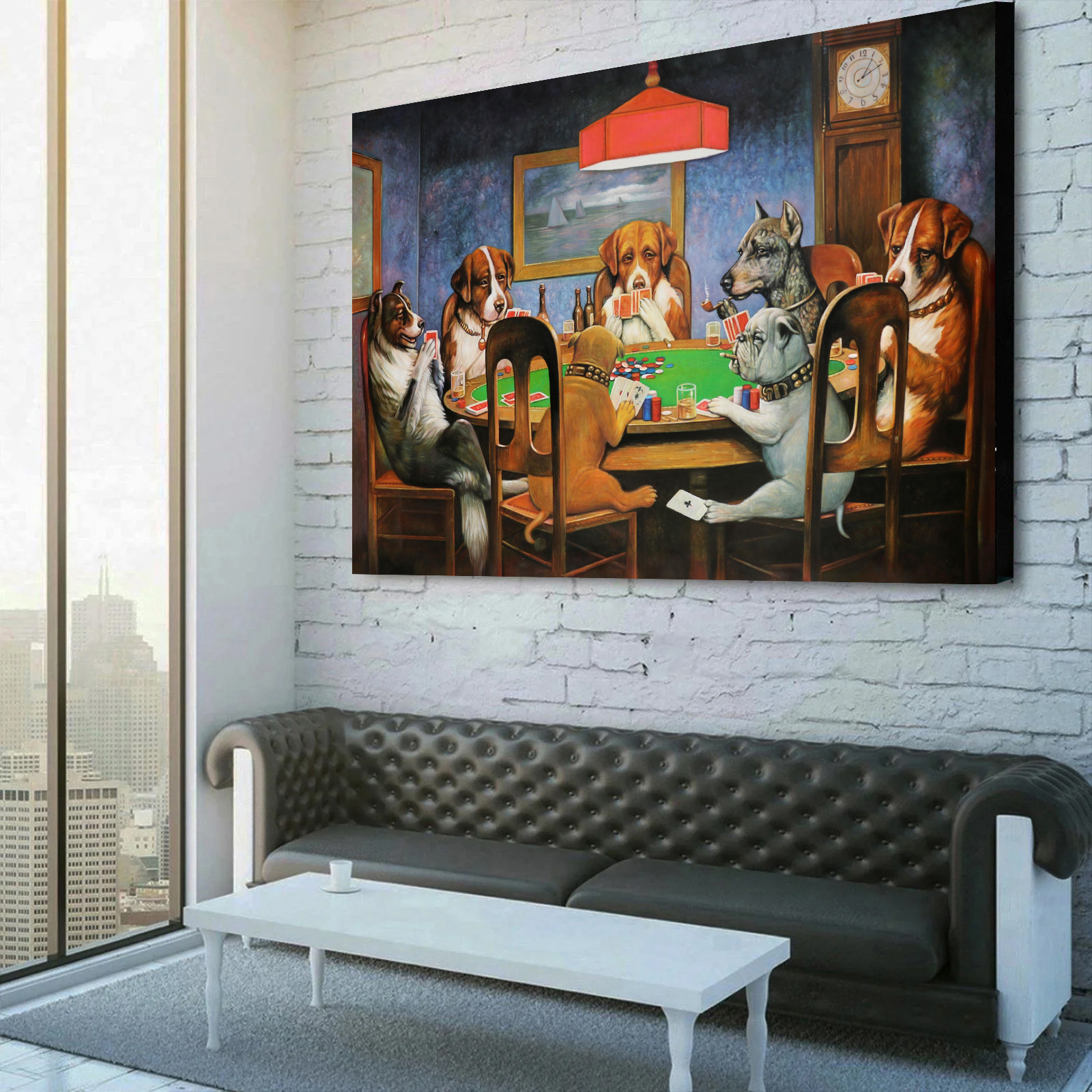 Dogs Playing Poker by Cassius Marcellus Coolidge Canvas Wall Art