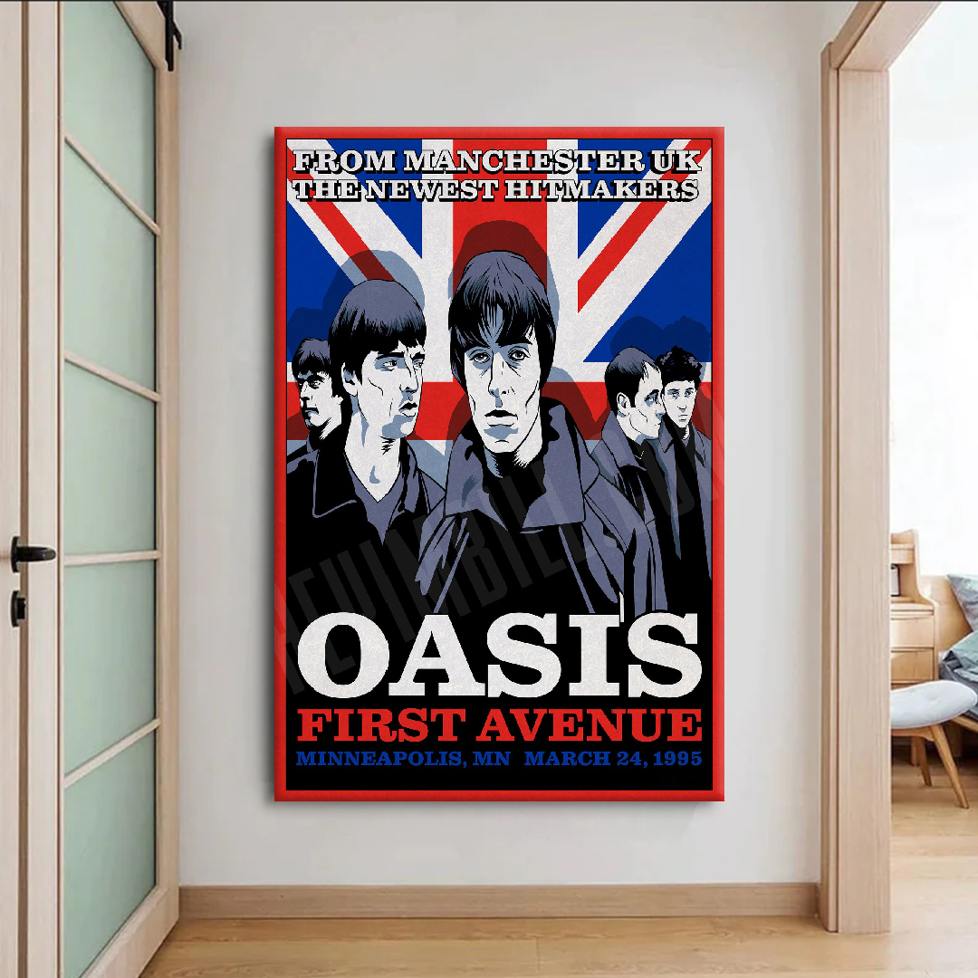Oasis Definitely Maybe Tour 1995 Poster Canvas Wall Art