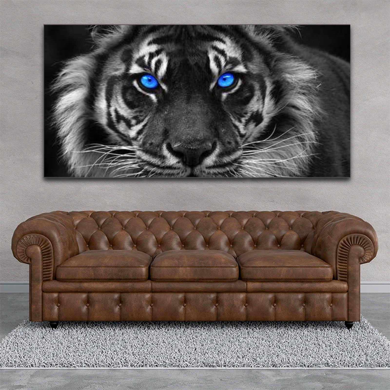 Blue Eyed Tiger Canvas Wall Art