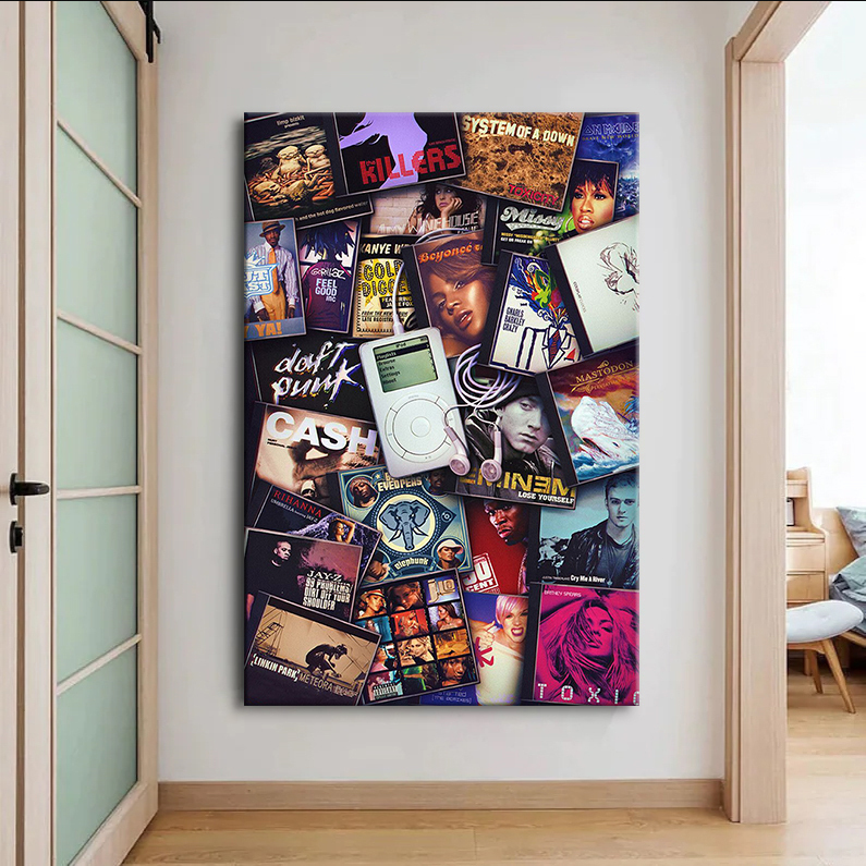 A Bunch Of Famous Album Covers Canvas Art