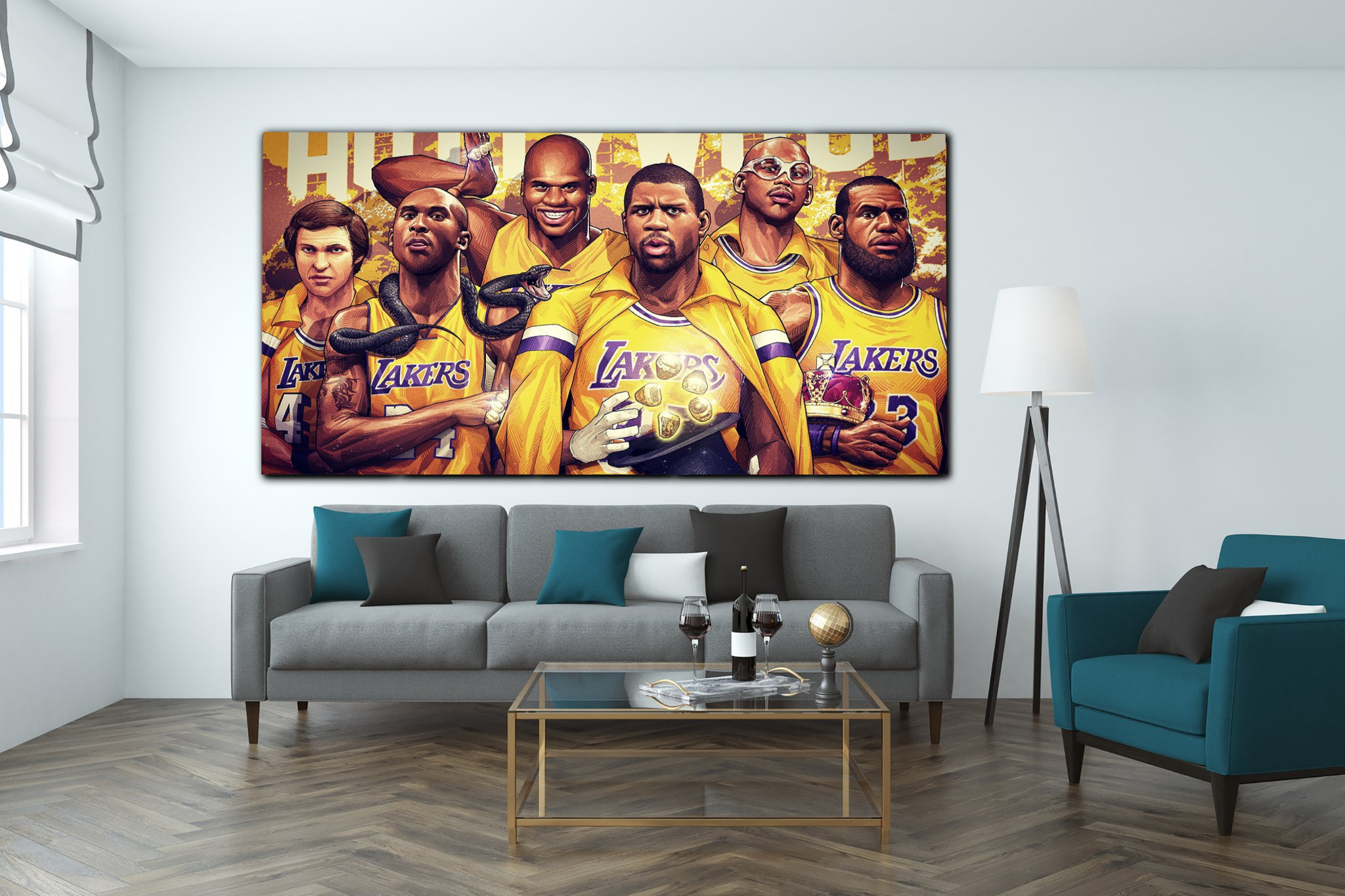 LA Lakers Famous Players Canvas Wall Art